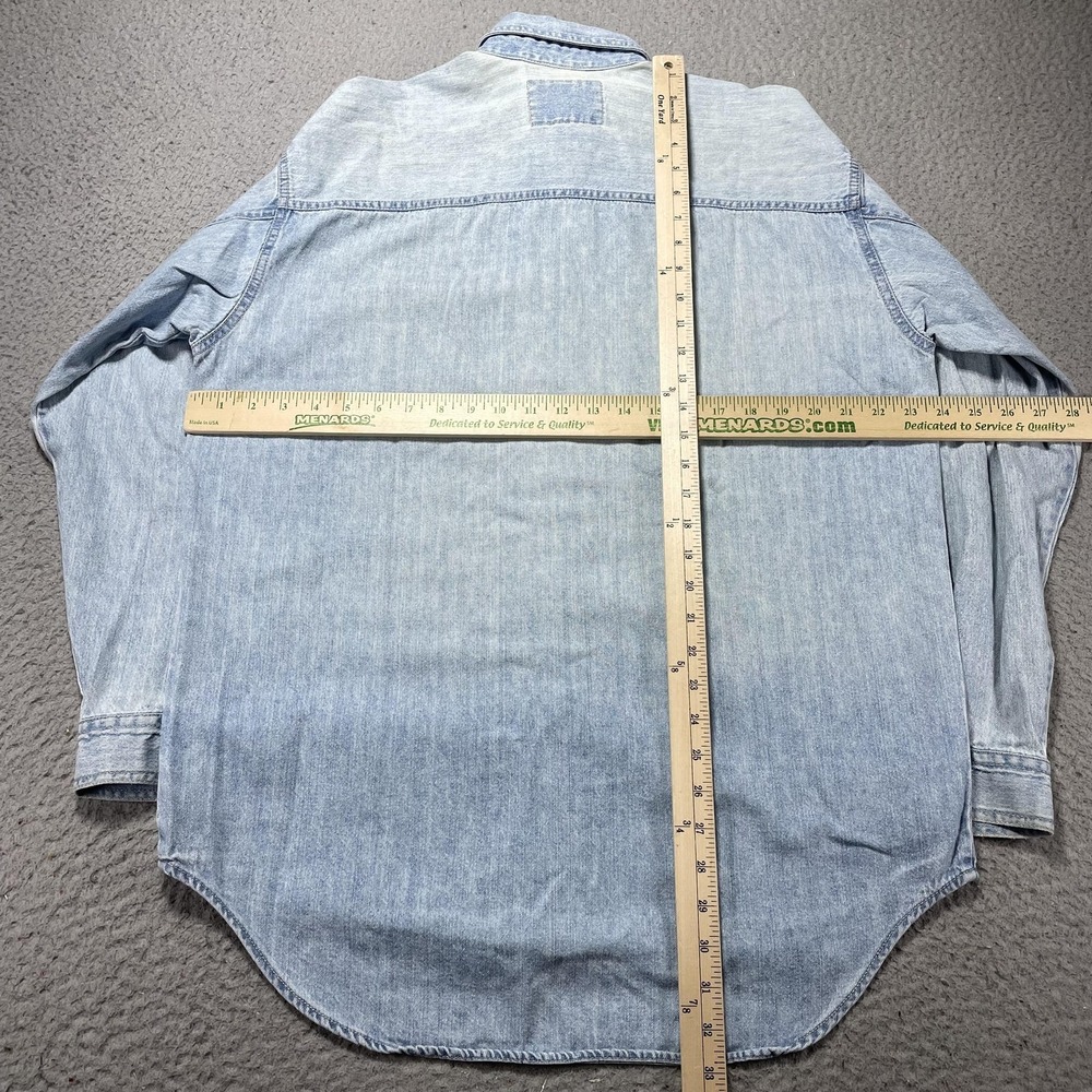 Levi's Shirt Mens Medium Blue Denim Button Front Long Sleeve Casual Red Tab VTG - Picture 7 of 11
